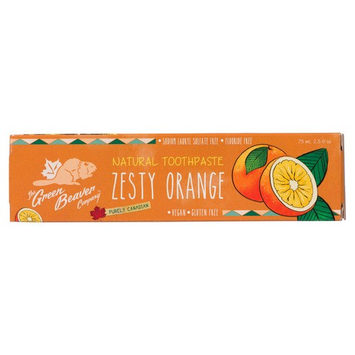 The Green Beaver Company Vegan Toothpaste Zesty Orange Flavor 75 ml