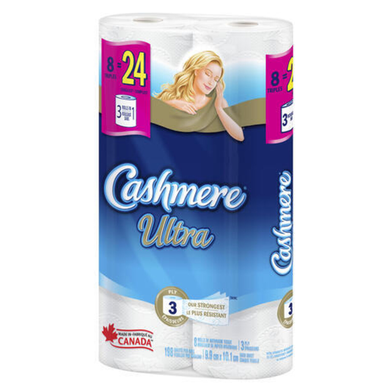 Cashmere Toilet Paper Ultra 3 Ply 8 Triple Rolls x 198 Sheets Voilà