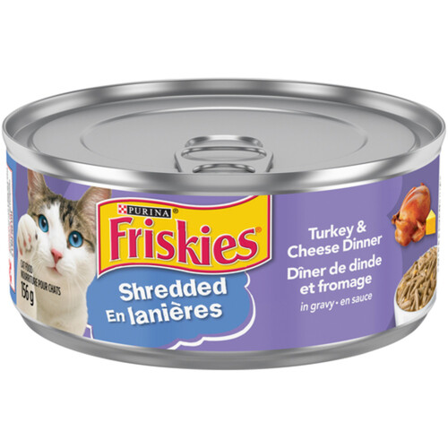 Friskies Wet Cat Food Shredded Turkey & Cheese Dinner In Gravy 156 g