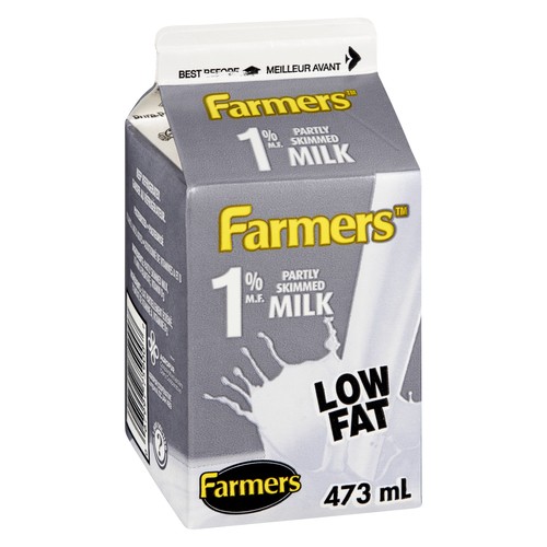 Farmers 1% Milk  Partly Skimmed 473 ml