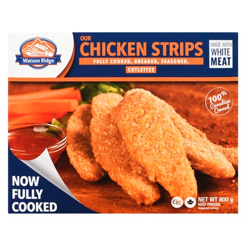 Watson Ridge Frozen Chicken Strips Breaded Fully Cooked 800 g