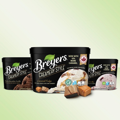 Breyers Kosher Certified Creamery Style Light Ice Cream Caramel Fudge 1.66 L