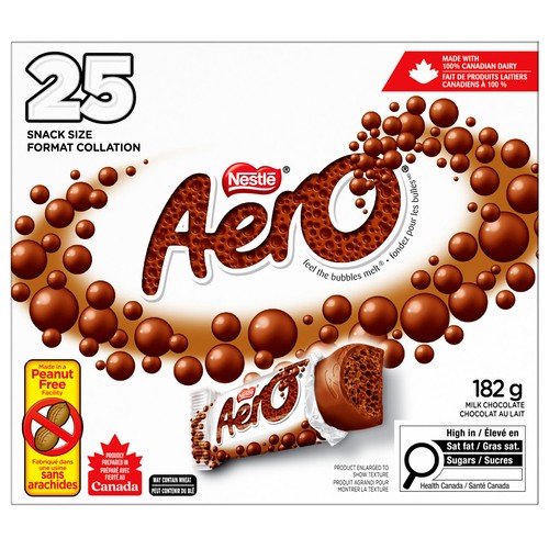 Nestlé Aero Chocolate Bar Mini Snack Size 25 Count 182 g