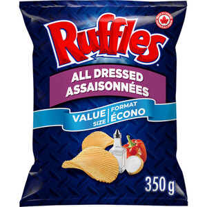 Ruffles Potato Chips All Dressed Party Size 350 g