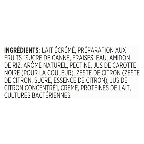 Liberte Greek Yogurt 5% Strawberry Lemon Zest 4 x 100 g