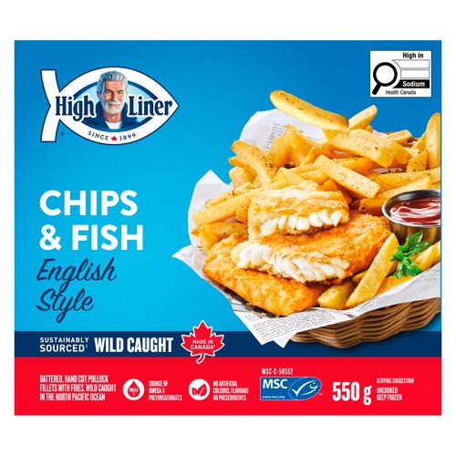 High Liner Frozen Fish & Chips Family Favourites English Style 550 g
