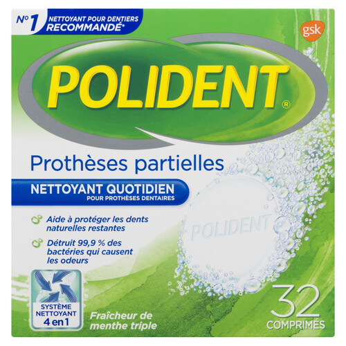 Polident Partials Daily Denture Cleanser 32 Tablets