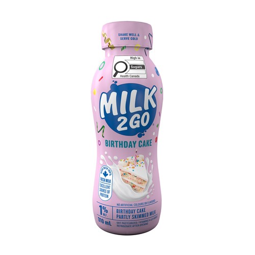 Milk 2 Go 1% Milk Partly Skimmed Limited Edition Birthday Cake 310 ml
