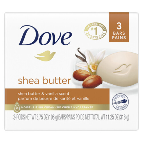 Dove Beauty Bar Gentle Skin Cleanser Shea Butter 3 x 106 g
