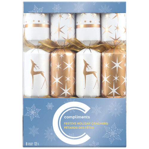 Compliments Christmas Crackers 12 Inch 8 Pack 