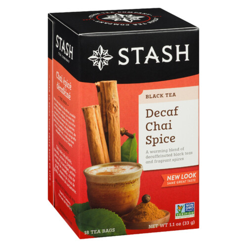 Stash Caffeine-Free Black Tea Decaf Chai Spice 18 Tea Bags