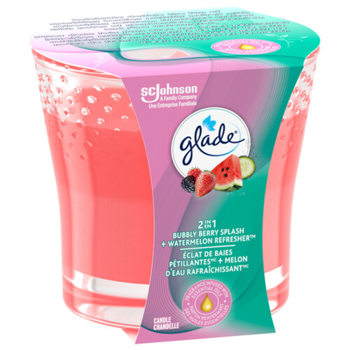 Glade Candle Bubbly Berry Splash + Watermelon Refresher 1 Pack