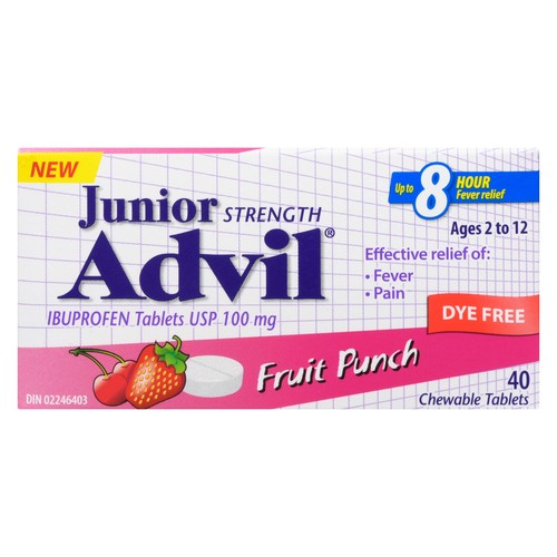 Children's Advil Dye-Free Junior Chew Tab Fruit Punch 40 EA