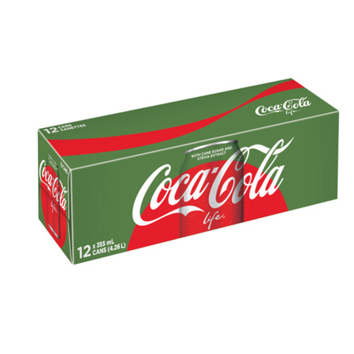 Coca-Cola Life Soft Drink Cans 12 x 355ml 