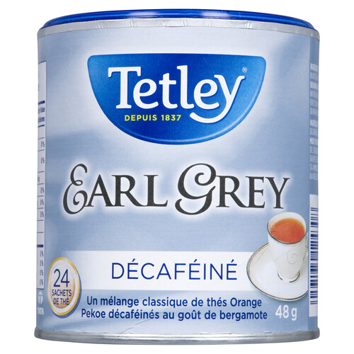 Tetley Tea Earl Grey Decaffeinated Orange 24 Tea Bags