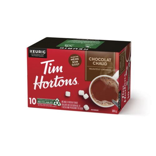Tim Hortons Hot Chocolate Mix Pods Original 10 K-Cups 180 g