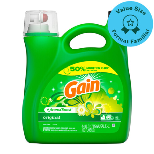 Gain Original +Aroma Boost Liquid Laundry Detergent 96 Loads 4.43 L