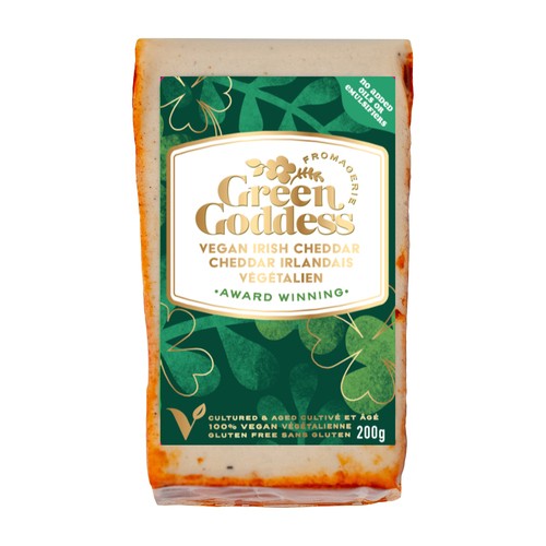 Green Goddess Fromagerie Vegan Cheese Irish Cheddar 200 g