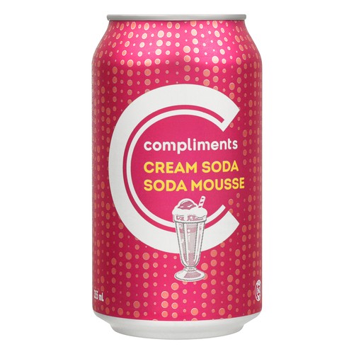 Compliments White Cream Soda 355 ml