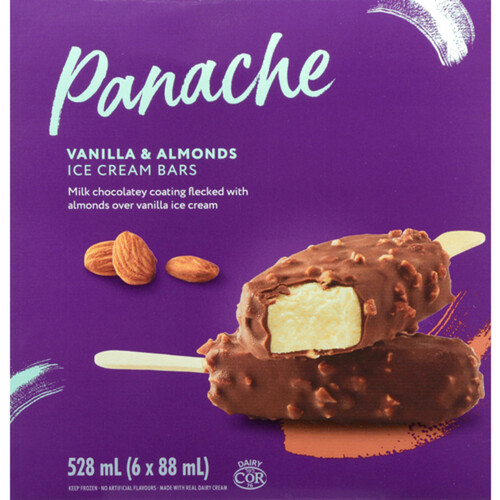 Panache Ice Cream Bars Vanilla & Almonds 6 x 88 ml