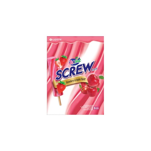 Lotte Screw Ice Bar Strawberry & Apple 6 x 90 ml