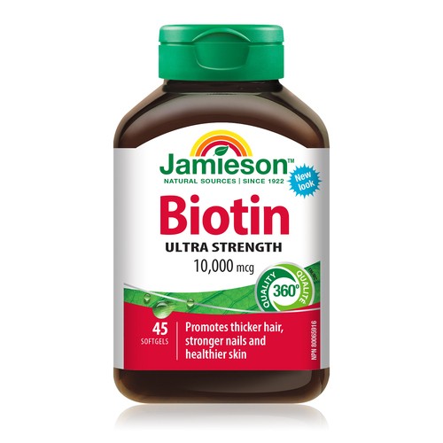 Jamieson Biotin Supplement 10000 mcg Softgels 45 Count