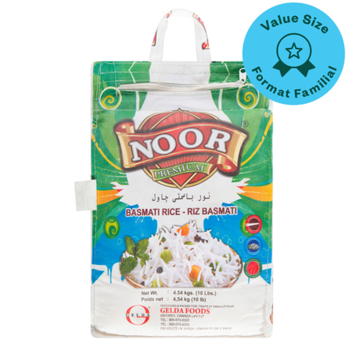 Gelda Noor Rice Basmati 4.54 kg Voilà Online Groceries & Offers