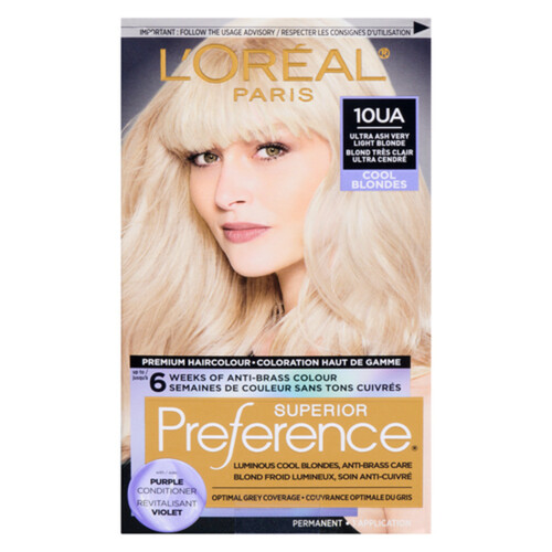 L'Oréal Hair Colour Superior Preference 10UA Ultra Ash Very Light Blonde 1 Box