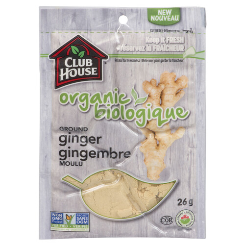 Club House Organic Bag Ground Ginger 26 g