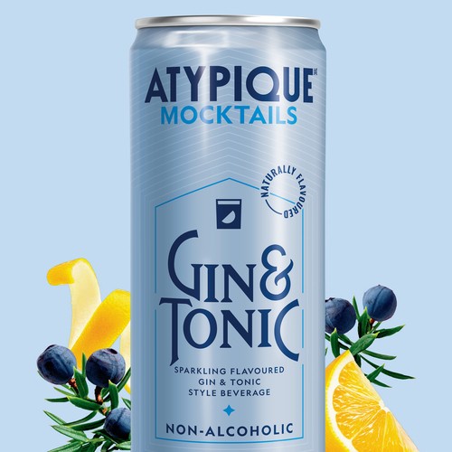 Atypique Non-Alcoholic Mocktail Gin & Tonic 4 x 355 ml (cans)