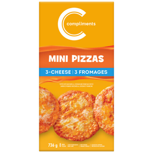 Compliments Frozen Mini Pizza Three Cheese 736 g