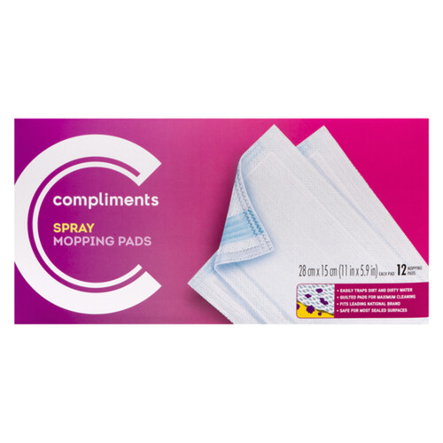 Compliments Spray Mopping Pad Refills 12 Pack