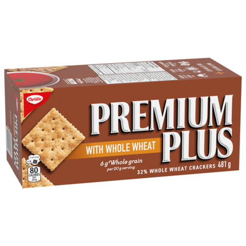 Christie Premium Plus Crackers Whole Wheat 481 g