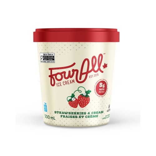 Four All Ice Cream Strawberry Cream 500 ml