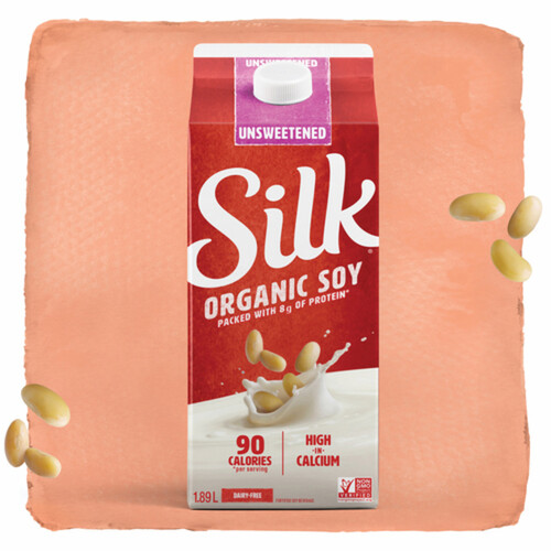 Silk Dairy-Free Organic Soy Beverage Unsweetened Original 1.89 L