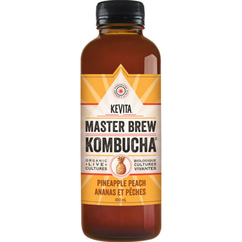 KeVita Master Brew Kombucha Pineapple Peach 450 ml (bottle)