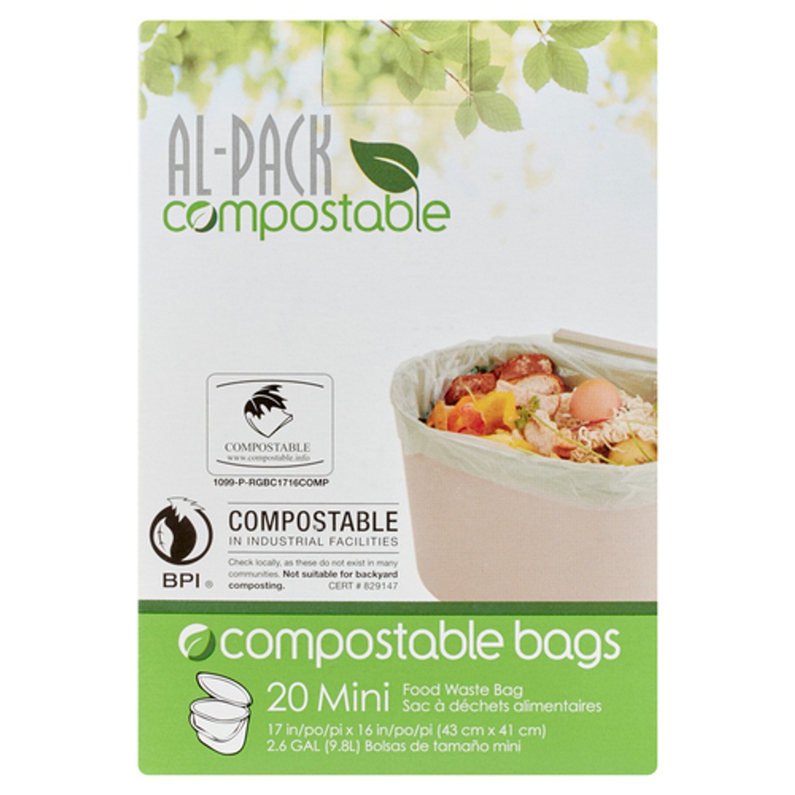 Al-Pack Mini Kitchen Compost Bag 20 EA - Voilà Online Groceries & Offers