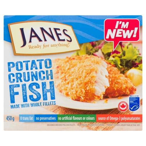 Janes Frozen Pollock Fillets Potato Crunch 450 g