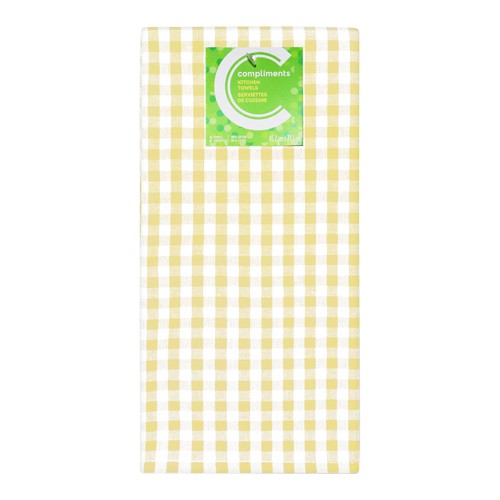 Compliments Yellow Kitchen Towels 2 EA