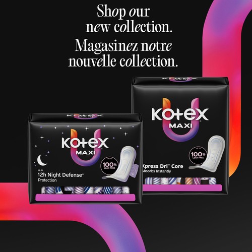 Kotex Ultra Thin Overnight Pads With Wings Extra Heavy Absorbency 34 Count