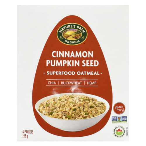 Nature's Path Organic Gluten-Free Oatmeal Cinnamon Pumpkin Seed 6 x 38 g