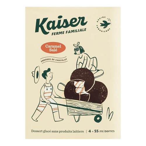 Kaiser Family Farm Frozen Dessert Bars Salted Caramel Dipped in Chocolate 5 x 55 ml
