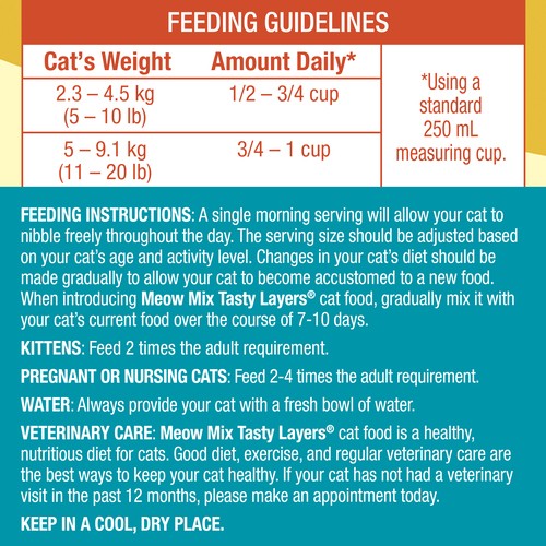 Meow Mix Tasty Layers Dry Cat Food Chicken & Tuna 1.36 kg 