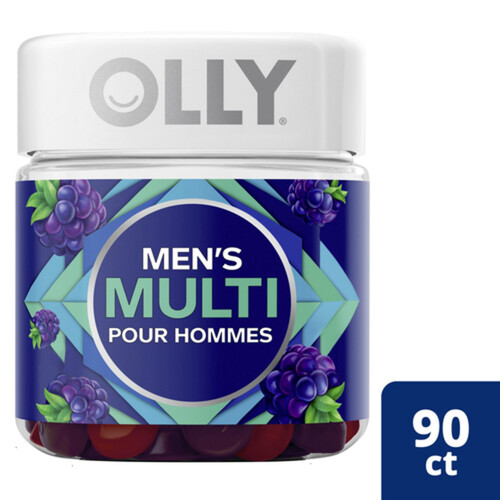 OLLY Men's Multivitamin Gummy Supplement Blackberry Blitz 90 Count