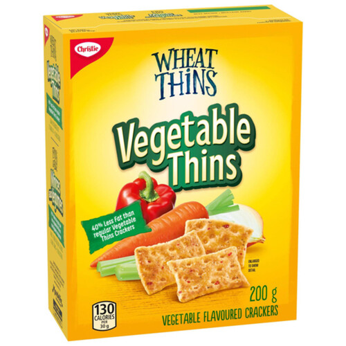 Wheat Thins Crackers 40% Less Fat Vegetable Thins 200 g