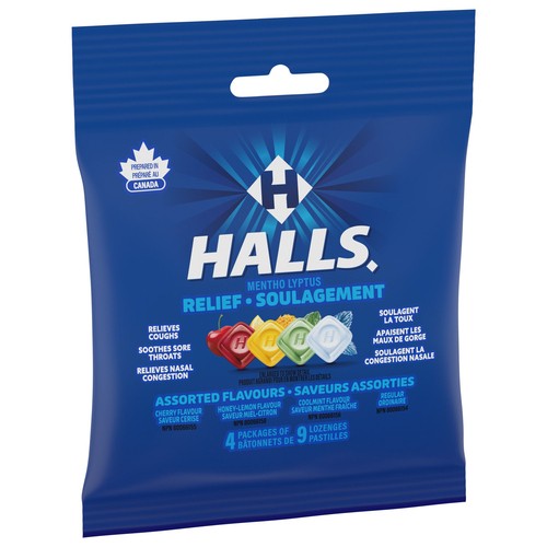 Halls Mentho-Lyptus Cough Drops Assorted Flavours 4 Packs Of 9 Lozenges