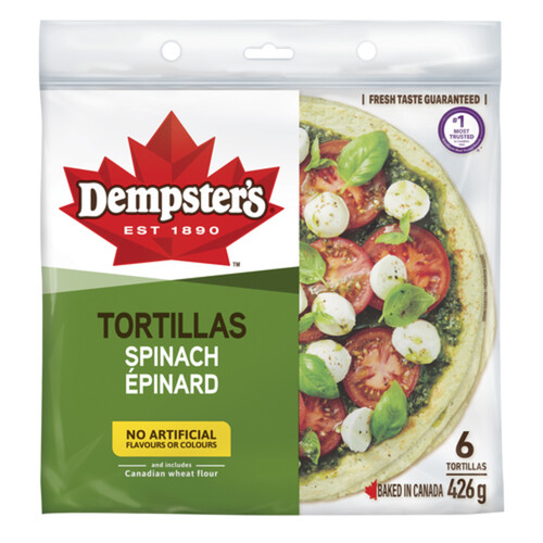 Dempster’s Tortillas Spinach 10-Inch 426 g