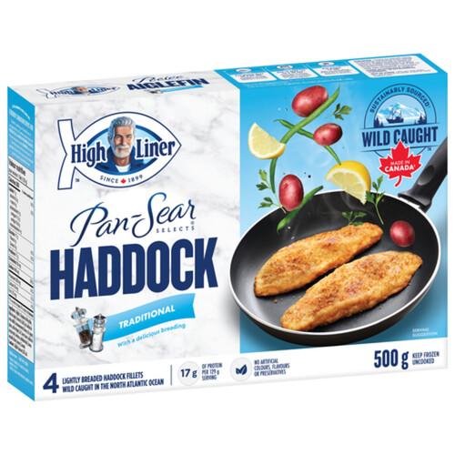 High Liner Frozen Pan Seared Haddock Fillet Traditional 500 g