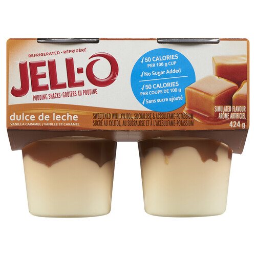 Jell-O Refrigerated Pudding Snacks Dulce De Leche 4 x 106 g