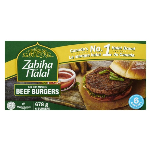 Maple Lodge Farms Zabiha Halal Frozen Beef Burgers 678 g
